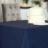 60"x102" Navy Blue Polyester Rectangular Tablecloth