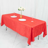 60"x102" Red Accordion Crinkle Taffeta Rectangle Tablecloth