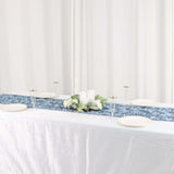 RUN_01_08614"x108" Dusty Blue Grandiose 3D Rosette Satin Table Runner