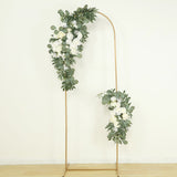 Set of 2 White Silk Rose Wedding Arch Flowers with Eucalyptus Leaves