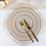 10 Pack | 8inch Taupe Hard Plastic Dessert Appetizer Plates, Disposable Tableware