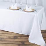 90x156inch White 220 GSM Seamless Premium Polyester Rectangular Tablecloth