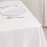 White Seamless Lamour Satin Square Table Overlay - 54inch