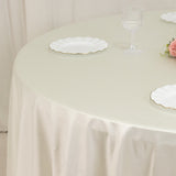 120inch Shimmer Pearl White Premium Scuba Round Tablecloth, Wrinkle Free Seamless