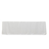 Fitted Polyester 96"x30" Rectangle Tablecloth White with Open Back Design