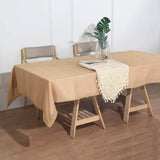 60"x102" Natural Rectangular Tablecloth, Linen Table Cloth With Slubby Textured, Wrinkle Resistant