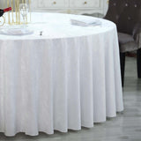 120inch White Seamless Premium Velvet Round Tablecloth, Reusable Linen