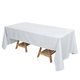 72"x120" Fire Retardant White Tablecloth Premium Polyester Rectangular Table Cover