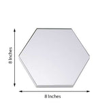 6 Pack | 8inch Hexagon Glass Mirror Table Centerpiece, Hanging Wall Decor