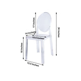 Clear Acrylic Banquet Ghost Chair With Oval Back, Transparent Armless Event Accent Chair