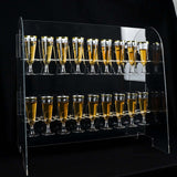 25" Clear Acrylic 18 Champagne Glass Display Stand, 2-Tier Table Top Cocktail Rack