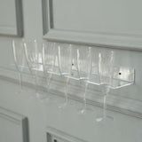 2 Pack | 21inch Clear Acrylic Floating Wall Mounted Champagne Glass Rack