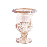 2 Pack Amber Gold Glass Pedestal Flower Vases in Classic Roman Urn Style, 8inch Mini Floral#whtbkgd