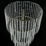 4ft Tall Event Centerpiece in Acrylic Clear Beaded Chandelier for Elegant Wedding