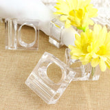 4 Pack | Clear Acrylic Square Napkin Ring Bud Vases, 2-in-1 Flower Napkin Holders