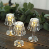 6 Pack | 4.5inch Warm White Crystal Mini Acrylic LED Accent Lamp Lights