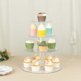 4-Tier Clear Round Acrylic Cupcake Tower Stand, Heavy Duty Cake Stand Dessert Display