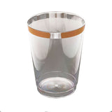 12 Pack | 10oz Rose Gold Rim Clear Plastic Party Cups, Disposable Tumblers