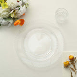 10-Pack Clear Plastic Dessert Plates – 8inch Round with Beaded Rim, Disposable for Parties & Events