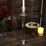 2 Pack | 26inch Tall Clear Crystal Glass Hurricane Taper Candle Holders