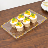 6 Pack Disposable Serving Platters with Gold Beaded Rim