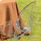 4 Pack Stackable Clear Acrylic Ghost Banquet Chairs with Oval Back, Fully Assembled Armless Event