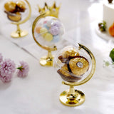 12 Pack | Gold Mini Globe Party Favor Gift Boxes Treat Candy Container - 4.5Inch