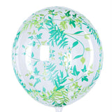 2 Pack | 20" Clear/Green Leaf Print Bobo Bubble Balloons, Transparent PVC Balloons#whtbkgd