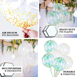 2 Pack | 20" Clear/Green Leaf Print Bobo Bubble Balloons, Transparent PVC Balloons