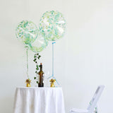 2 Pack | 20" Clear/Green Leaf Print Bobo Bubble Balloons, Transparent PVC Balloons