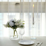 2 Pack | 18inch Tall Clear Crystal Glass Hurricane Taper Candle Holders