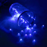 50 Pack Blue Round Mini LED Balls, Waterproof Battery Operated Balloon Lights