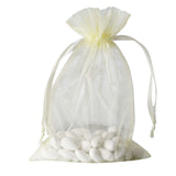 10 Pack | 6x9inches Yellow Organza Drawstring Wedding Party Favor Gift Bag