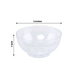 24 Pack | 2oz Clear Mini Plastic Dipping Bowls, Small Disposable Snack Bowls