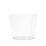 12 Pack | 3oz Clear Wavy Hexagon Plastic Dessert Cups, Disposable Snack Cups