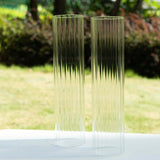 2 Pack Clear Ribbed Candle Holder Glass Shades With Open Ends