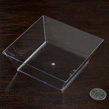 12 Pack | 10oz Clear Sleek Square Plastic Bowls, Disposable Bowls