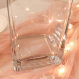 2 Pack | 28inch Heavy Duty Square Glass Cylinder Vases, Clear Glass Flower Vase