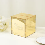 10inch Gold Mirror Acrylic Wedding Card Box with Slot - Wishing Well Money Box for Reception