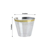 25 Pack | 9oz Clear Gold Crystal Collection Plastic Tumblers Cups, Disposable Cocktail Cups