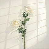 3 Stems | Ivory 27inch Artificial Silk Chrysanthemum Bouquet Flowers