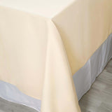 Beige Polyester Square Tablecloth 90x90 Inch