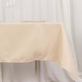 54"x54" Beige Premium Polyester Square Tablecloth - 220GSM