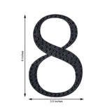 6inch Black Decorative Rhinestone Number Stickers DIY Crafts - 8