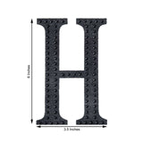 6inch Black Decorative Rhinestone Alphabet Letter Stickers DIY Crafts - H