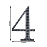 6inch Black Decorative Rhinestone Number Stickers DIY Crafts - 4