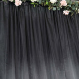 8ftx10ft Black Satin Formal Event Backdrop Drape, Window Curtain Panel