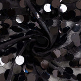 6ft Black Double Sided Big Payette Sequin Chiara Wedding Arch Cover For Half Moon Backdrop Stand