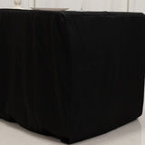 6ft Fire Retardant Black Fitted Tablecloth, Premium Polyester Rectangular Table Cover 72inch