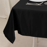 Black Seamless Lamour Satin Square Table Overlay- 54inch